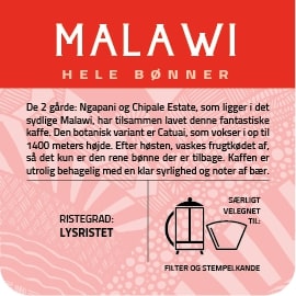 Malawi single origin kaffe fra kaffeværkstedet dansk kafferisteri her på  atcasa